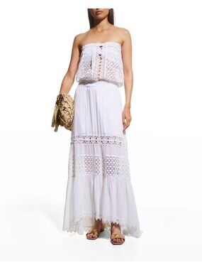 Ramy Brook Kate Strapless Crochet Maxi Dress